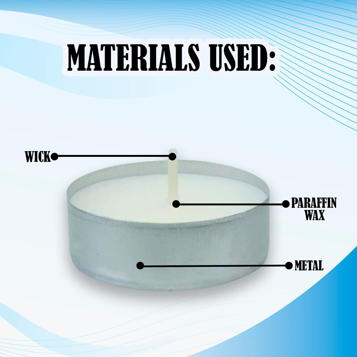 Tea Night Lights Candles 4 HOUR LONG BURN Unscented Tealights