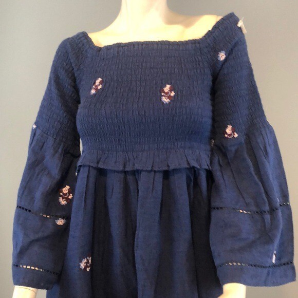 sachin and babi light blue dress Free People: Bohemian, Embroidered Off-Shoulder Mini Dress main image 1