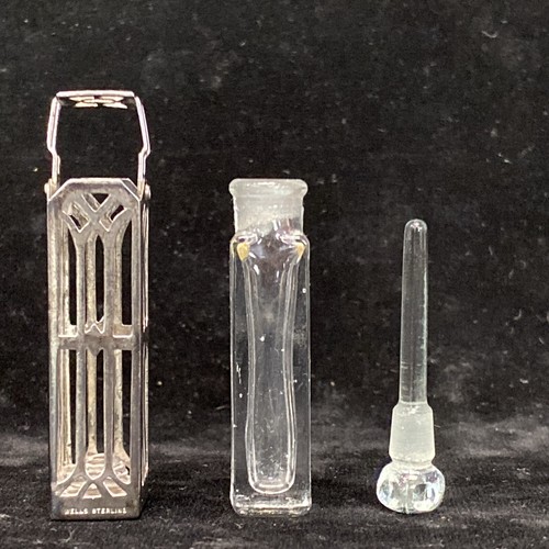 Antique Art Deco Wells Sterling Silver And Glass Pop Up Perfume Dauber JB8 - Picture 5 of 14