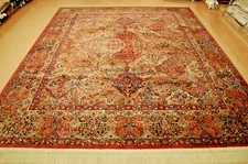 VINTAGE AUTHENTIC KARASTAN KIRMAN MULTI_COLOR PANEL PATTERN #717 RUG 8'8" x10'6"