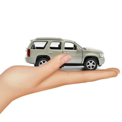 CHEVROLET TAHOE, Metal Model Diecast Car Scale Collectible Toy Cars, silver-gold - Picture 8 of 8