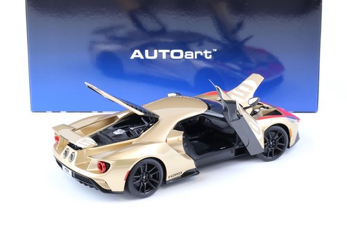 1:18 AUTOart Ford Gt 2022 64 Heritage Edizione Holman Moody Oro Bianco Rosso - Imagen 4 de 5