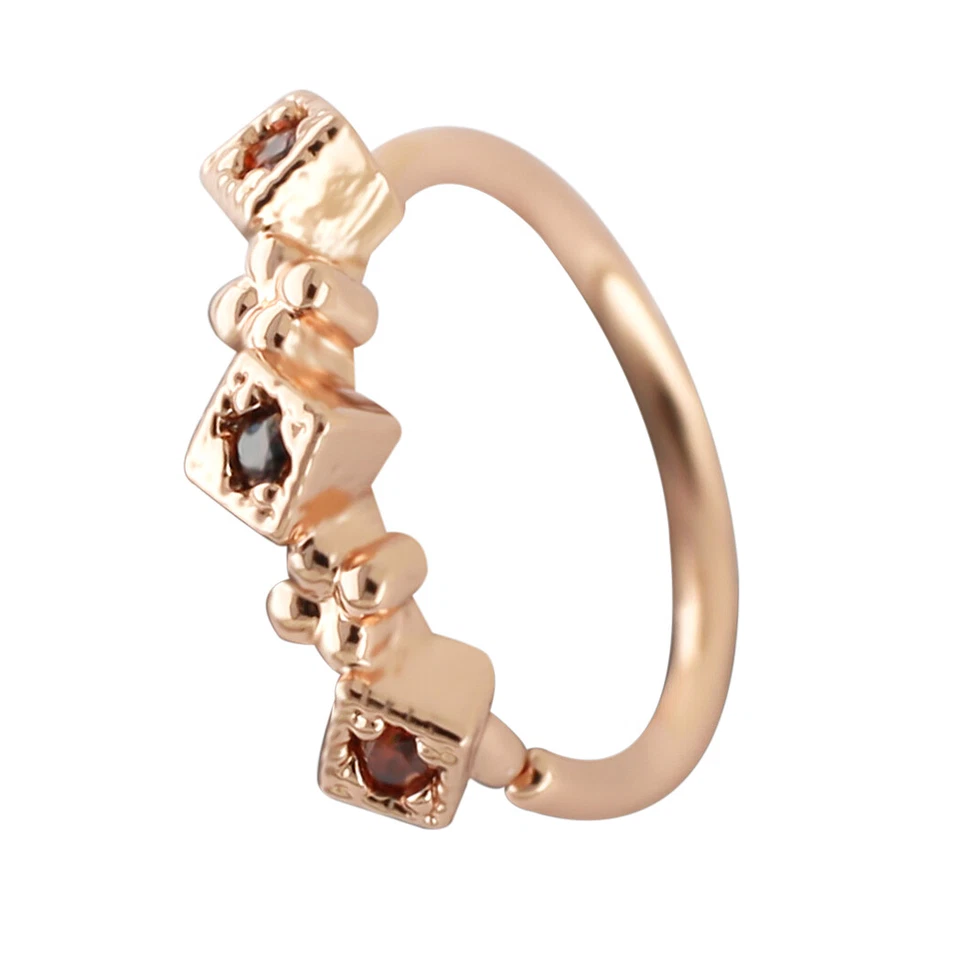 Pendientes cuadrados de cartílago de oreja de flores de circonita cúbica de 20 G aro de hélice Daith anillos de nariz tragus Foto 4 de 4