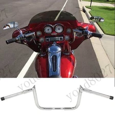 12" Rise Meathook Ape Hanger Handlebar For Harley Touring Street Electra Glide