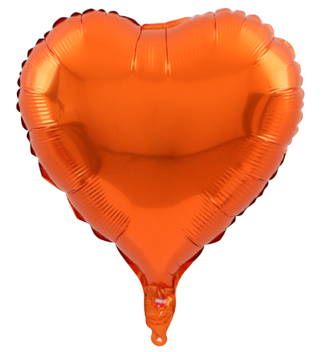 Orange Heart Helium Foil Balloons - Halloween Helium Foil Balloon (45cm/18'') - Picture 2 of 2