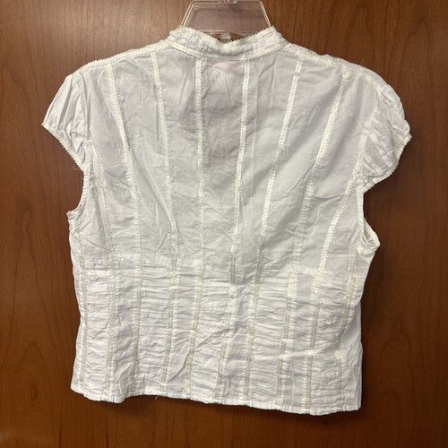 Nine West Women's Petite Short Sleeve Mandarin Collar Blouse size LP - Picture 7 of 15