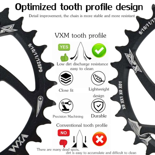 32/36T 3mm Offset Fahrrad Kettenblatt Kurbelgarnitur für Sram GXP XX1 XO1 X1 XO - Bild 7 von 12