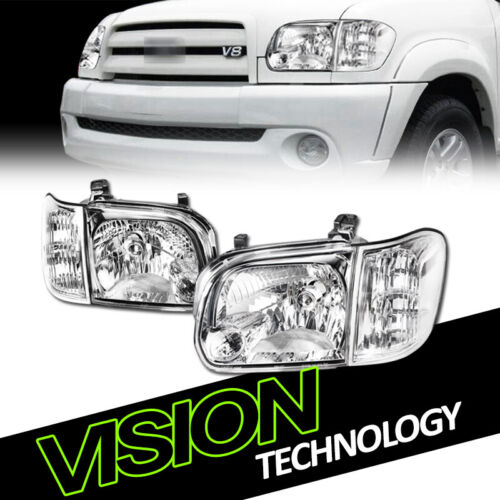 For 05-06 Tundra Double Crew Cab/Sequoia Chrome Headlights Signal Corner Lamp NB - Picture 1 of 4