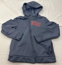 Under Armour Full Zip Cold Gear Gray Pink Youth Girls Large Hoodie Jacket