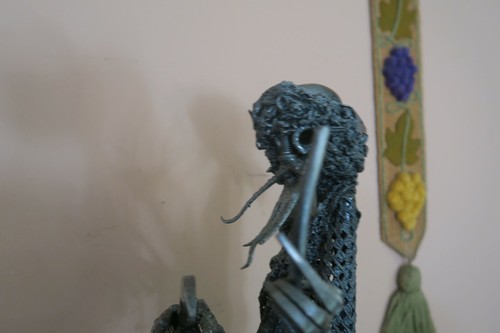 Handmade Brutalist Iron Sculpture Falconer Hawk Man Figure Art Bolts Nuts 29" - Picture 12 of 12