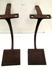 Antique Pair of Cast Iron Horse Buggy Carriage Steps