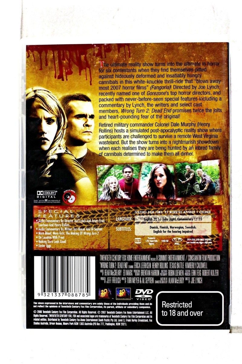 Wrong Turn 2: Dead End (DVD 2007) 9321337088785 | eBay Australia