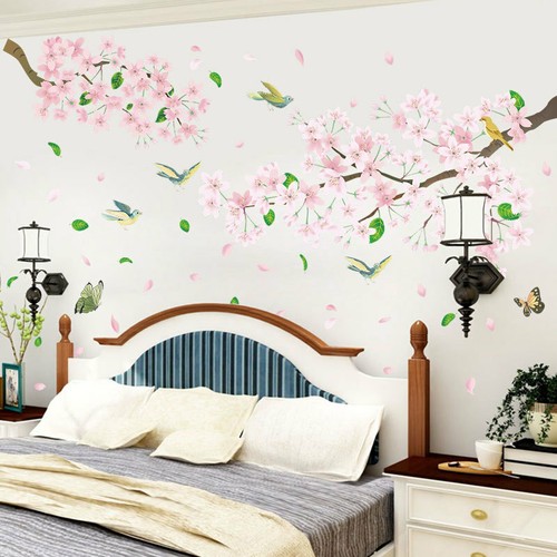 Hágalo usted mismo Calcomanía de pared mural extraíble para bebé pájaro árbol sakura - Imagen 3 de 8