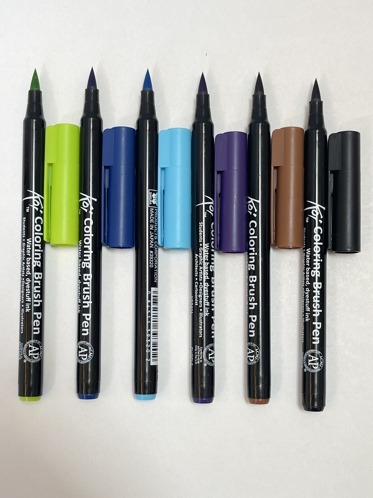 Sakura Koi Watercolor Brush Pen Set 12 Assorted Colors Blendable Dye Based Ink