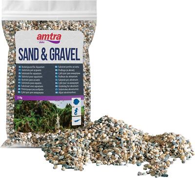 Amtra Polychrome - Natürlicher Aquarienkies, Ziererde, Sand und Weiß 2 kg