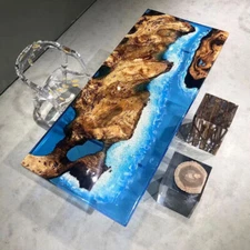 Ocean Epoxy Resin Dining Table Top,Handmade Epoxy Center table ChristmasEve Gift
