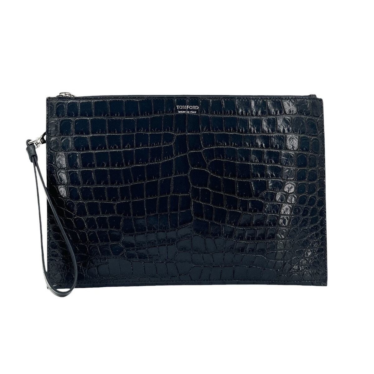 TOM FORD ペブル加工レザー ショルダーバッグ TOM FORD Glossy Printed Croc Flat Pouch with Strap | eBay