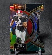 Zach Harrison Green Black Prizm Die Cut Rookie RC 2023 Select Card #120 Falcons. rookie card picture