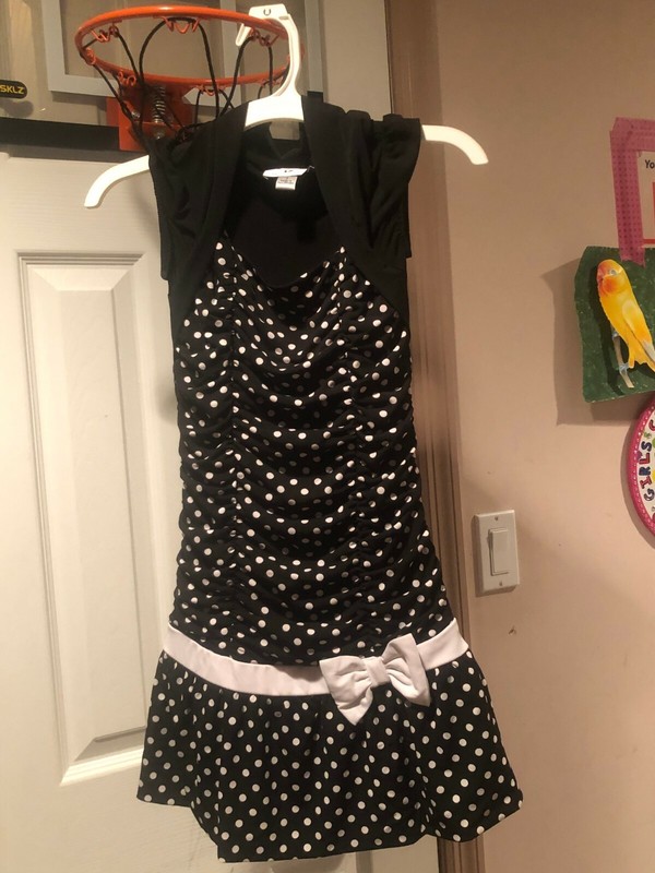 Girls IZ Byer California Black/White Dress Size 7