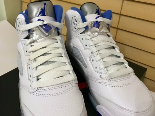 Nike Jordan 5 Retro White Stealth 2021 (GS) UK 3 / US 3.5Y - New & Boxed - Picture 3 of 6