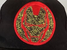 Marvel Comics IRON MAN black embroidered trucker hat cap