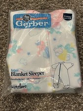 NEW Vintage Blanket Sleeper 6 Months 13-18 Lbs Gerber 1992 Sleepwear USA
