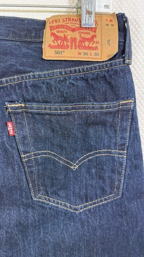 Levis 501 Jeans Herren 30x30 Straight Button Fly Dark - Bild 3 von 6