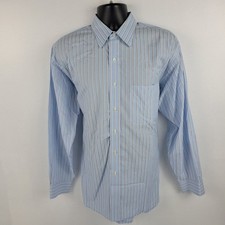 Jos a Bank Dress shirt t36 signature gold L blue striped button down mens