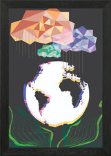 Poster arte da parete con cornice Pollutio digitale quadro stampa su tela