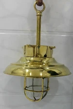 Nautical Marine Ship Brass Hanging Cargo Ship Pendant Light With Shade 1 Piece