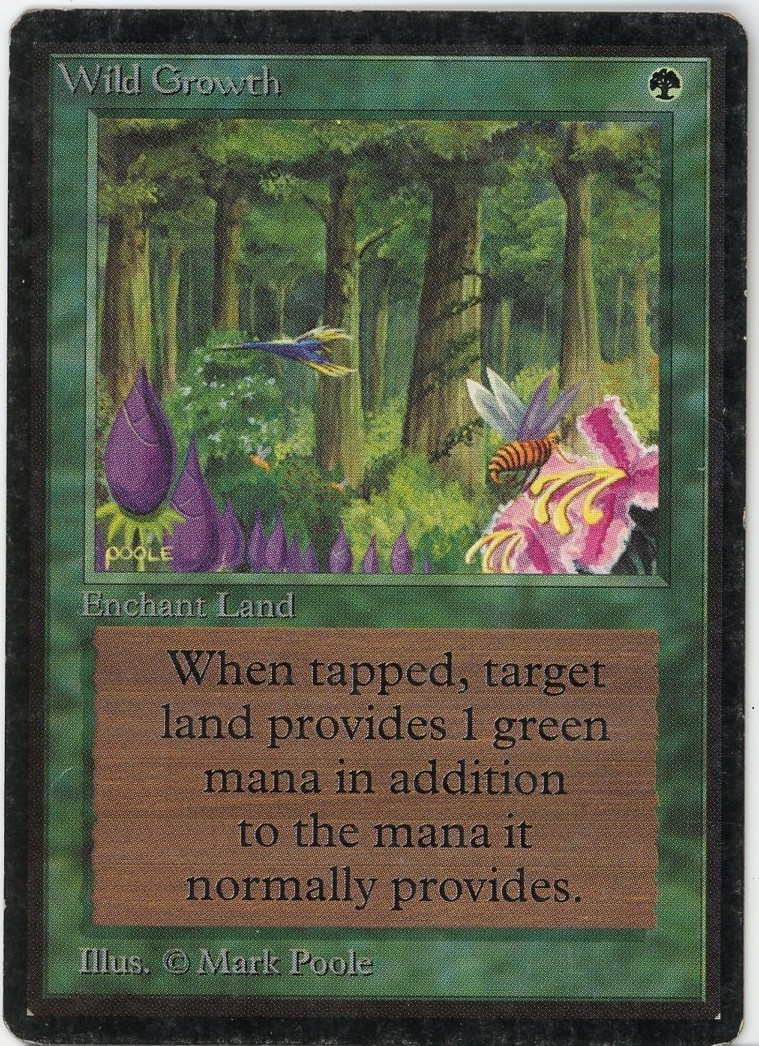Wild Growth - Beta Edition - MP Magic MTG English Edge Wear