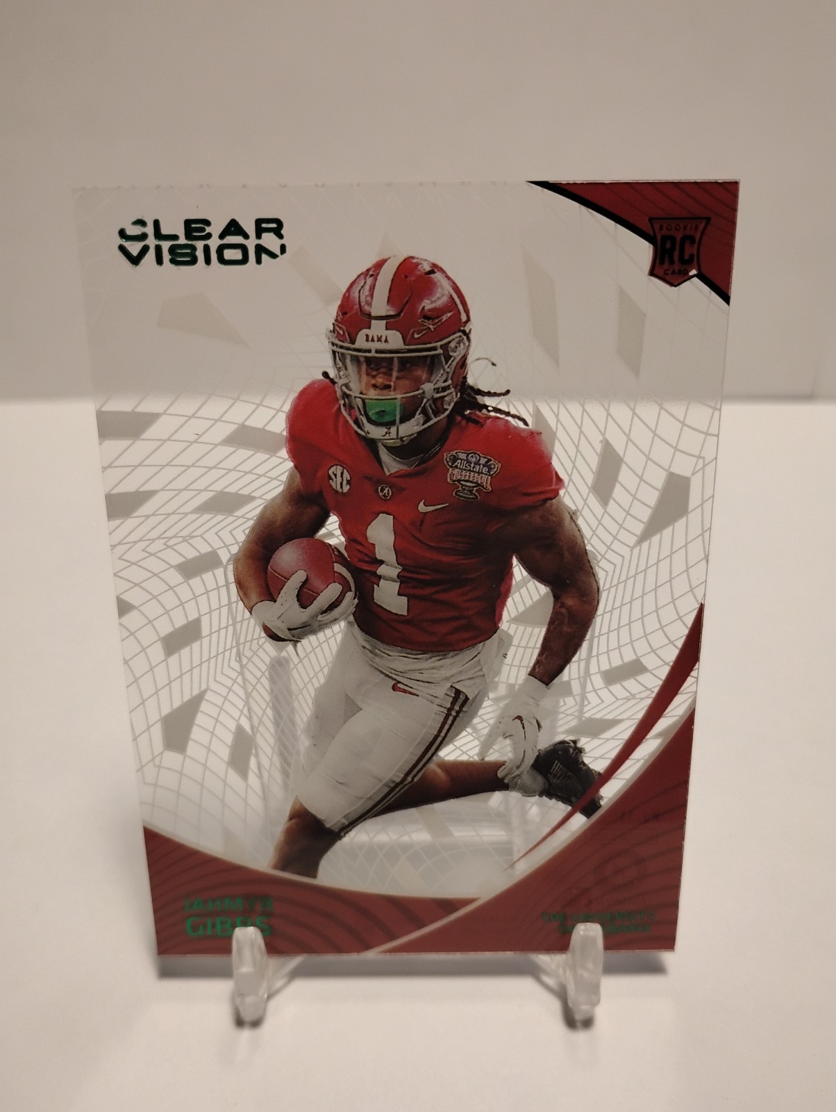 Jahmyr Gibbs Panini Chronicles Draft Picks Clear Vision #11 Green
