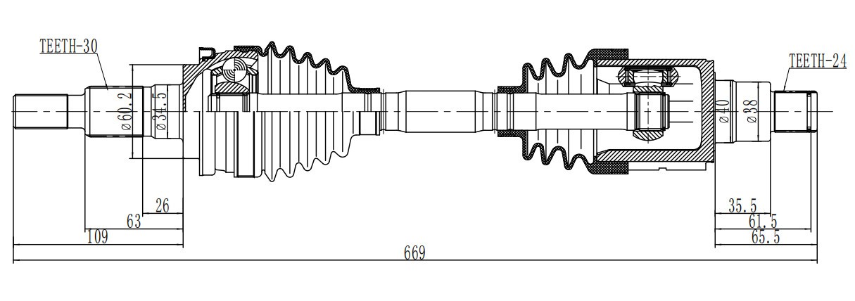 Bentley Continental 2017-2024 Axle shaft P/N 9A7407271G