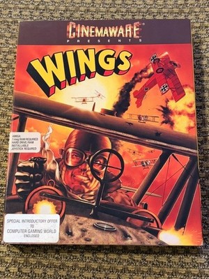 WINGS CINEMAWARE AMIGA GAME W/ BOX + PAPERS CLASSIC COMPUTER SEE PICS