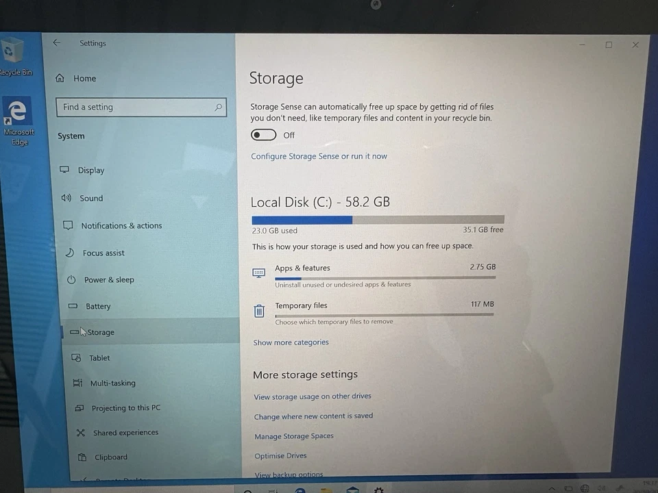 Microsoft Surface 3 Intel Atom x7-28700 64GB 2GB RAM Win 10 + keyboard POOR Batt - Image 2 of 4