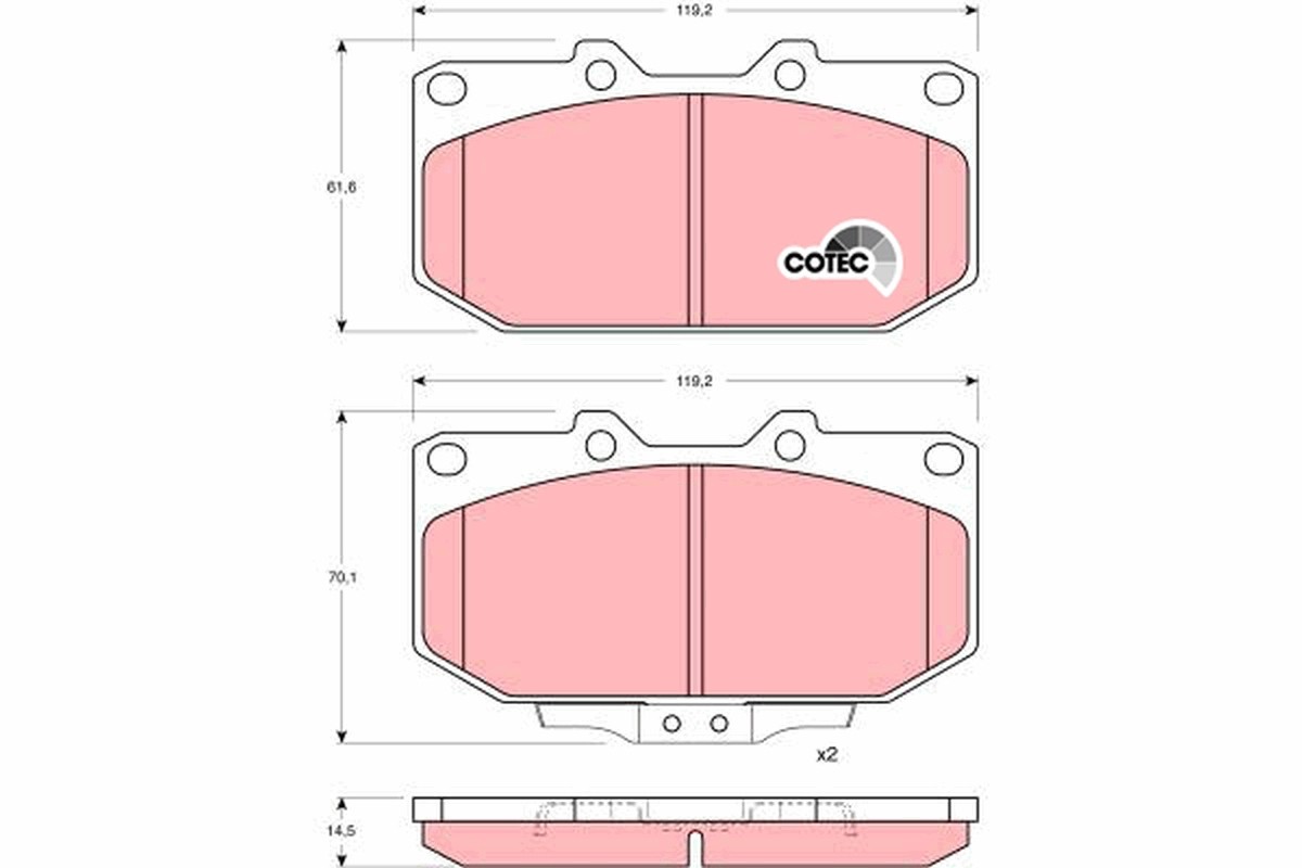 Fits TRW GDB1006 BRAKE PAD SET, DISC BRAKE