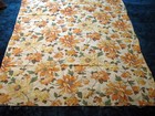 Vtg Feedsack Flour Sack Fabric 40s Large Orange & Yellow Flowers Remnant Quilt — photo 2