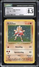 1999 Pokemon DEUTSCH Unlimited Base Set Nockchan-Hitmonchan Holo 7/102 CGC 8.5