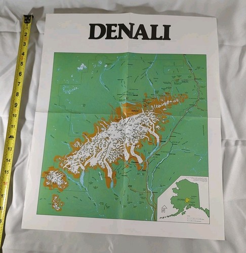 Mappa Alaska Denali State Park 1988 mappa geografica Alaska 1988 - Foto 1 di 9