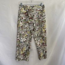 Chico's Eddy Cropped Pants sz 0 4 European Town Scene Sun City Womens