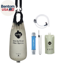 Gravity Water Filter System W/ 2-Gal Bag  0.1-Micron Water Filter Straw, Gravit