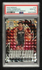 2023-24 Panini Mosaic Thunder Road Prizm Amen Thompson #12 PSA 10 GEM MT 0x3f