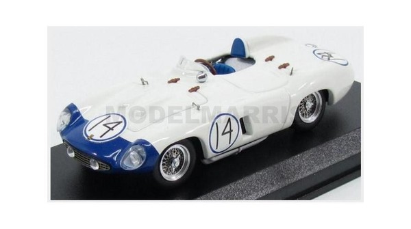 Art-Model ART322 Ferrari - 857 S Spider N 14 Cuba 1957 P.Hill - Weiss Blau - 1/4-image