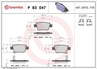 Brembo Bremsbelagsatz, Scheibenbremse P 83 047 FüR Toyota