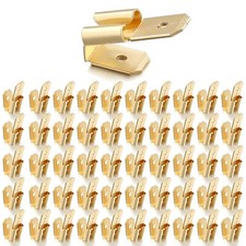 50PCS Dual Male to Single Female Brass Piggyback Spade Connectors Adapter