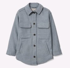Everlane The Oversized Shirt Jacket Women XS Shacket Blue Casual 100% Cotton