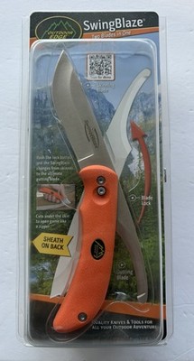 OUTDOOR EDGE KNIFE SWINGBLAZE ORANGE FOLDING AUS-8 STAINLESS BLADE W/SHEATH, NEW