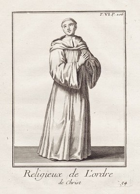 Christusorden Order of Christ Orden monk Tracht costume engraving 1790