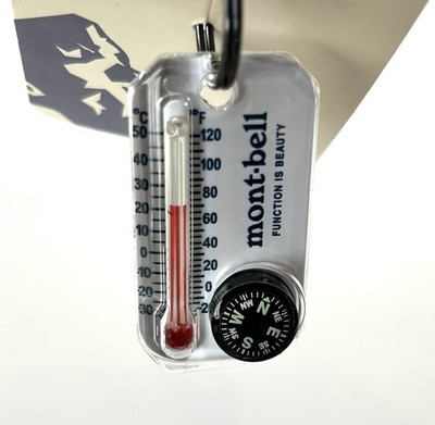 mont-bell Thermo Compass White 1827647 Thermometer Compass Keychain Japan New