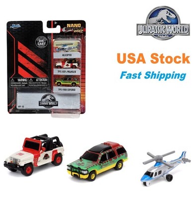 Nano Hollywood Rides | Jurassic World 3-Pack Jada Diecast Model Cars 1:65, 31955
